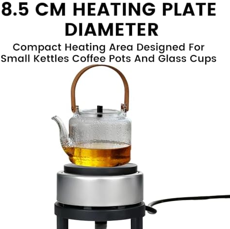 500W Mini Electric Hot Plate, 6-Level Temperature Control Single Burner, Portable Countertop Stove for Moka Pot Coffee Tea Soup Milk — Safety Indicator Light, Compact 4" Heating Surface, 110V - Image 3