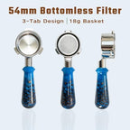 54mm Bottomless Portafilter for Breville, 3-Ear with 18g Basket - Image 2