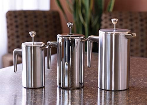 Service Ideas Double Wall Coffee French Press, 33.8oz, Stainless Steel - Image 3