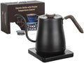 Gooseneck Digital Electric Kettle Set, 304 Stainless Steel Interior Programmed Temperatures with ±1℉ Temperature Control Function, 1000 Watt Rapid Boiling And Keep Warm Function,Black by NERNGZC