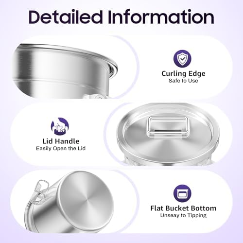 Stainless Steel Metal Food Storage Containers & Jars with Lids Lock Clips，Airtight Canister for Coffee Bean Flour Sugar Storage Containers (12, Liters) - Image 5