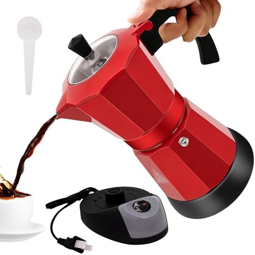 Electric Aluminum Moka Pot 3-6 Cup 150-270ml Espresso Maker by Vaolvpant