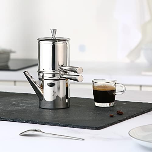 Ilsa Stainless Steel Neapolitan Drip Coffee Maker with Spout, 3 ESPRESSO Cups 10 oz. - Image 2