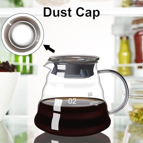 gegewawa Pour Over Coffee Maker Set, Glass Coffee Dripper & Carafe 20 fl oz - Image 7