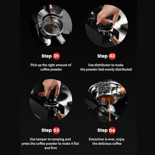 Flat Base Coffee Tamper 30Lbs Constant Pressure Calibrated Spring Loaded Tamper with Sound Feedback Self Adjustable Depth Auto Reset Espresso Tamper with 304 Stainless Steel Base - Image 7