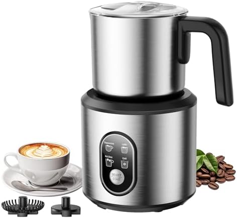 Milk Frother and Steamer, 4-in-1 Electric Foam Maker with Detachable by PSIIDAN