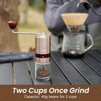 VEVOK CHEF Manual Coffee Grinder & 200PCS #2 Cone Coffee Filters Bundle, Stainless Steel Adjustable Burr Hand Grinder Unbleached Natural Paper Filters for Home Camping - Image 5