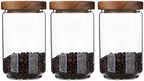Glass Storage Jars with Wood Lids 25 Oz by HOMTOP