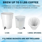 50 Piese Cold Brew Coffee Filters with Drawstring, 20" X 20" Commercial Cold Brew Bags for Commercial Model Cold Brew Coffee Makers and 5 Gallon Systems, Brew Up To 5 LBS Coffee - Image 2