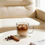 Double Walled Glass Coffee Mugs, 8.5oz Insulated Coffee Cups with Handle, Clear Espresso Mugs, Set of 4 - Image 7