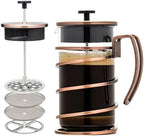 OVENTE French Press Coffee Maker 34oz with 4 Filters System, Copper FSW34C by OVENTE