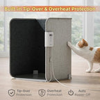 Under Desk Heater, Foot Warmer with Foot Heating Pad, Quiet 195W Under Desk Foot Warmer with Detachable Blanket for Office Home, Energy-Saving 5 Temperature Levels Timer Grey Cuboid UEMUSI - Image 7