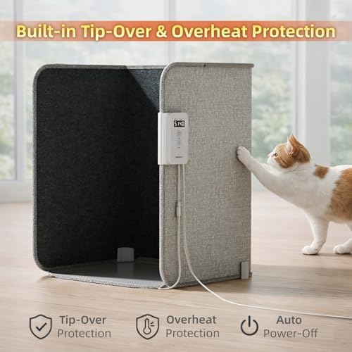 Under Desk Heater, Foot Warmer with Foot Heating Pad, Quiet 195W Under Desk Foot Warmer with Detachable Blanket for Office Home, Energy-Saving 5 Temperature Levels Timer Grey Cuboid UEMUSI - Image 7