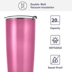 Tumbler Christmas Purple Snowflake Insulated Coffee Mug Double Wall Vacuum Travel Mug with Straw and Lid Stainless Steel 20oz - Image 4