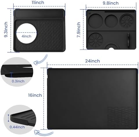 3-in-1 Silicone Mat for Breville Espresso Machine 870/880: Coffee Bar Mat + Top Mat + Tamping Mat – Food-Grade Silicone, Waterproof, Non-Slip, Heat-Resistant, Breville Espresso Machine Accessories - Image 7