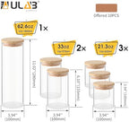ULAB 3.5mm Thick Glass Food Container Set with Lid, 6 Pack Multi Size Clear Storage Jar, Glass Airtight Canisters set for Cookie, Candy, Coffee Beans, USJ1009 - Image 5