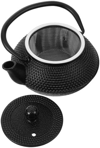 Xmas Cast Iron Tea Pot 0.3l Compact Dark Vintage by Alipis