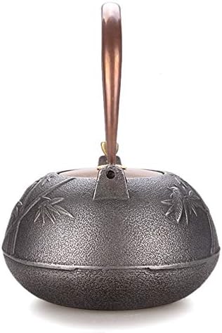 Classic tea kettle, Cast Iron Teapot,Japanese Tetsubin Tea Kettle Cast Iron Teapot with Copper Lid Handle, for Green Tea and Mint, Fruity and Citrus, 1200ml - Image 5