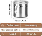 Walktosun Stainless Steel Food Container with Clear Lids Airtight Storage Container Stackable Small Canisters Kitchen Pantry Storage for Cereal, Snacks, Candy, Herbs, Spices, Sugar, Tea (1.2L Silver) - Image 2