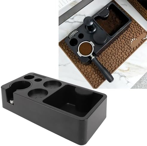 Espresso Coffee Tamping Station Knock Box, Multifunctional Coffee Filter Tamper Holder Portafilter Stand for Home Kitchen Cafe Bar, Sturdy ABS Plastic Coffee Tamper Station Base - Image 3