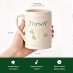 Belleek Classic Herself 12 oz Irish Coffee Mug, Handcrafted Microwave Safe Parian China Cup, Shamrock Decor, White - Image 3