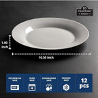 10 Strawberry Street 10.5" Catering Round Dinner Plate, Set of 12 , White - Image 3