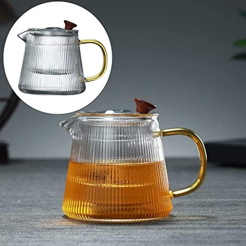 Kettle,Tea Kettle,Stainless Steel Teakettle,Thick Borosilicate Glass Teapot with Removable Infuser,Stovetop Safe Tea Kettle,Blooming and Loose Leaf Tea Kettle - 500ML (Size : 500ML) - Image 4