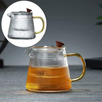 Kettle,Tea Kettle,Stainless Steel Teakettle,Thick Borosilicate Glass Teapot with Removable Infuser,Stovetop Safe Tea Kettle,Blooming and Loose Leaf Tea Kettle - 500ML (Size : 500ML) - Image 4