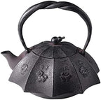 BERTY·PUYI Tea Kettle, Cast Iron Teapot, Tea Kettle with Removable Stainless Steel Infuser Internal Enamel Iron Teapots, Stovetop Tea Kettle for Kitchen Teahouses by BERTY%C2%B7PUYI
