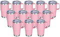 20 oz Stainless Steel Tumbler with Handle Bulk Metal Insulated Tumblers Travel Coffee Mug with Handle Double Wall Tumbler Cup with Lid and Straw, Pink 12 Pack by Abbrevi