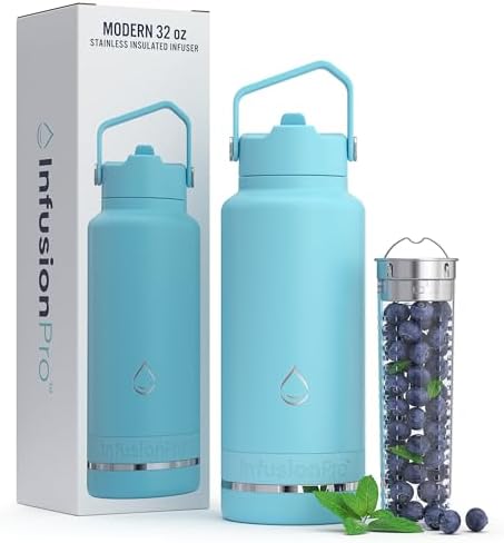 Infusion Pro Fruit Infuser Water Bottle, 32 oz Stainless Steel by InfusionPro