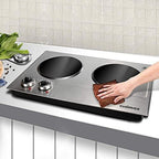 CUSIMAX 1800W Ceramic Electric Hot Plate for Cooking, Double Burner, Silver - Image 5