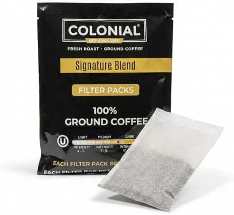 Colonial Coffee Ground Coffee Filter Portion Packs, 2 Ounce (Pack of 40), 100% Arabica Breakfast Blend Medium Roast, Gourmet Bulk Packets for 10-12 Cup Drip Maker by COLONIALCOFFEEROASTERS