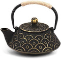 VUDECO 30oz Gold Black Japanese Cast Iron Teapot Kettle Set Loose Leaf Tea Pot For Loose Tea Cast Iron Kettle with Tea Infuser Japanese Tea Set Cast Iron Tea Kettle Japanese Tea Pot Wood Stove by VUDECO