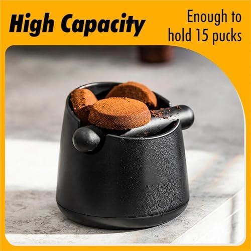 Coffee Knock Box White Coffee Knock Box with Rubber Bar 800ML Black Grounds Container Anti Slip Grind Waste Dump Bin(WHITE) - Image 5
