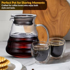 CASA BRAVA Glass Pour Over Coffee Maker Set – 28oz (850ml) Heat-Resistant Carafe with Stainless Steel Reusable Dripper, Bamboo Stand & Measuring Spoon – Plastic-Free Drip Coffee Brewer - Image 4