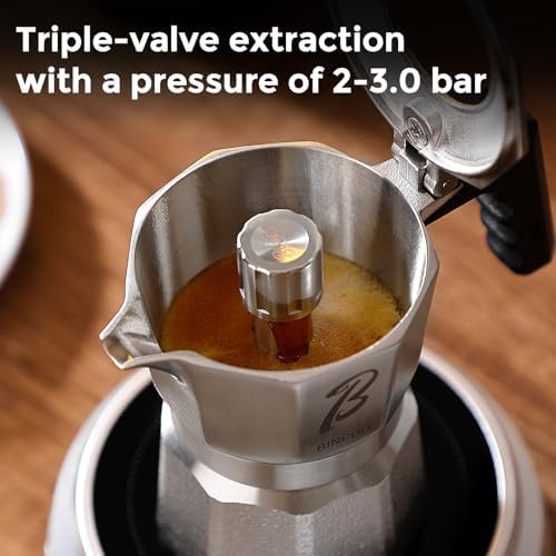 Bincoo Small Italian Moka Pot 1 Cup - Stovetop Espresso Maker for Rich Coffee,316 Stainless Steel - Three-Valve Pressure Boosting Design (1, Cups) - Image 5