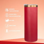 20 oz Skinny Tumblers Bulk with Lids and Straws Bright Red,4 pack - Image 3