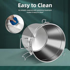 DYNAMI 5.5Gal 304 Stainless Steel Airtight Container with Lid and Locking Clamp,17-38Lbs Metal Bucket Stainless Steel Drum Large Canister for Kitchen,Dog Food/Bird Seed/Coffee Storage Container(21L) - Image 4
