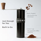 Aergrind Stepless Manual Coffee Grinder, 38mm Pro Burr, Top Dial Adjustment, Foldable Handle, Ultra-Portable Design for Espresso, Aeropress, Pour Over, Travel & Office, Black - Image 6