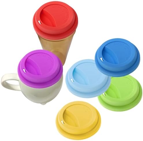 Aspire 60 PCS Silicone Drinking Lid, Reusable Coffee Cup Covers/Lids (Fits Cup Rim 3.46-3.62 Inches / 8.8-9.2cm), Microwave & Dishwasher Safe - White - Image 3
