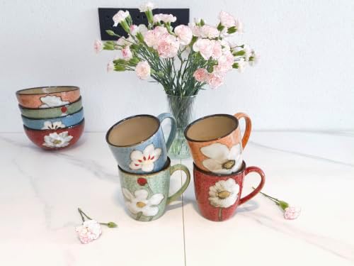 rockgoldbug Ceramics 12oz Coffee mugs set of 4,cups,Underglaze Technique - Image 4