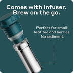 BOBBER 46 oz Stainless Steel Thermo Flask with Removable Tea Infuser – Keeps Hot 45 Hours, Cold 65 Hours – BPA-Free, Dishwasher Safe, Leak-Proof Vacuum Insulated Water Bottle (Deep Teal) - Image 4