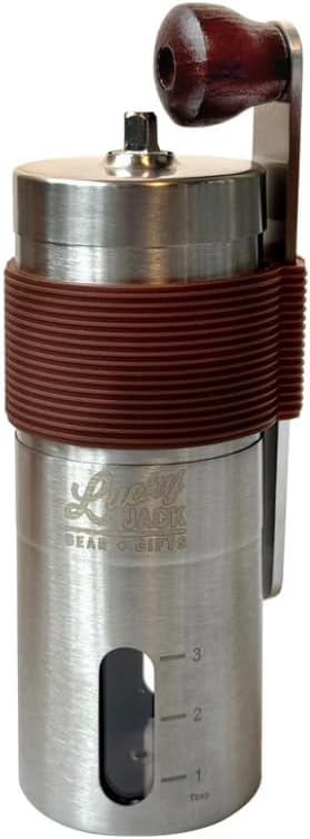 Lucky Jack Stainless Steel Outdoor Coffee Grinder, Manual Coffee Grinder for Camping and Brewing on the Go, Portable Hand Coffee Bean Grinder with Ceramic Burrs - Image 2