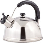 Creative Home 2.7 Qt 304 Stainless Steel Whistling Tea Kettle │ Polished Dome-Style Water Boiler with Heat-Resistant Cobra Handle and Loud Steam Signal │ Stylish Stove-Top Accessory and Gift by CreativeHome
