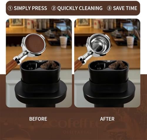 Espresso Portafilter Cleaner Machine Electric - Automatic Portafilters Coffee Puck Sucker Cleaning Brush Machine for Commercial Standing Knock Box Espresso Accessories - Image 2