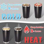 20 oz Tumbler Insulated Tumblers Stainless Steel Coffee Mug,Black 6PCS - Image 4