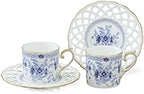 Narumi 9682-20894 Cup and Saucer Set, Milan, 5.3 fl oz (160 cc), Blue, Floral, Plum Blossoms, Chints, Mesh, Pair of Coffee Cups & Saucers, Wedding Gift, Made in Japan, Gift Box Included by NARUMI+%E9%B8%A3%E6%B5%B7