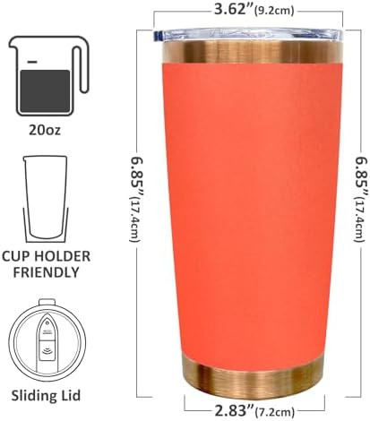 20 oz Tumbler Bulk Stainless Steel Tumblers with Lids and Straws Orange - Image 2
