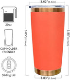 20 oz Tumbler Bulk Stainless Steel Tumblers with Lids and Straws Orange - Image 2